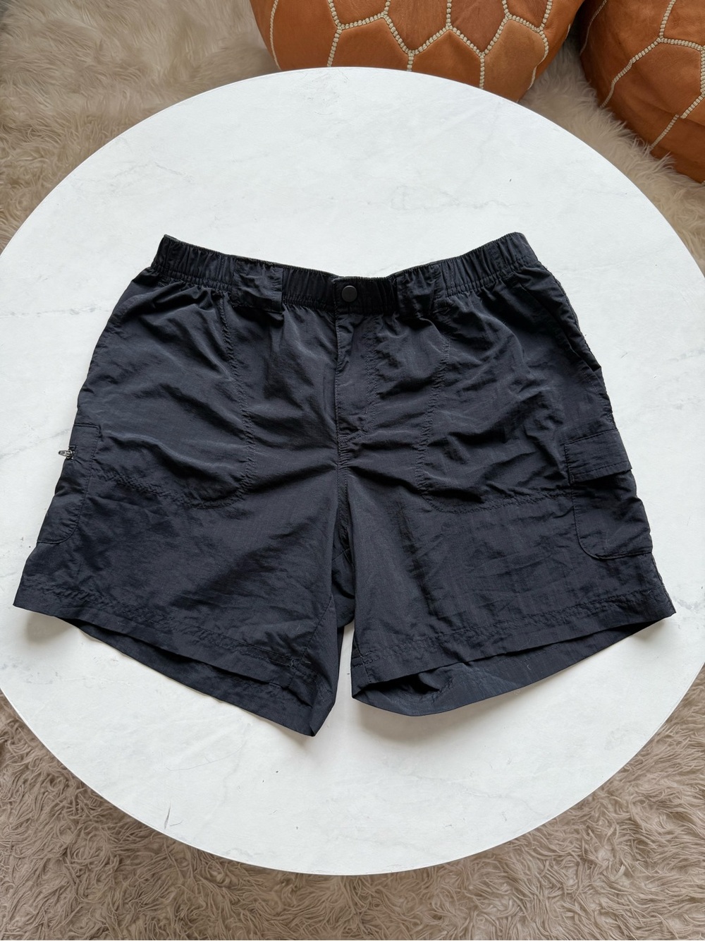 Columbia Black Nylon Cargo Hiking Shorts Size Small Lightweight Outdoor
